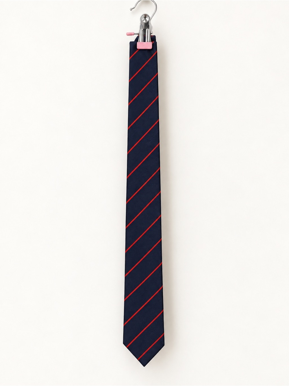 H&M Navy and Red Striped womens satin Tie